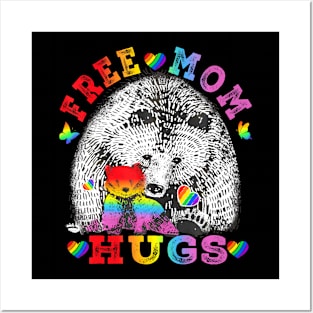 Gay Lgbt Pride Mama Bear For Women Free Mom Hugs Posters and Art